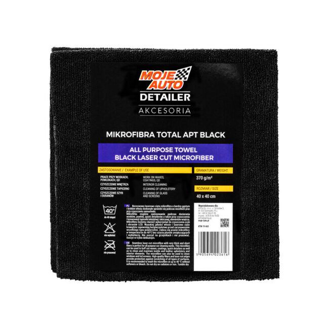 APT Black microfiber (All Purpose Towel) Moje Auto detailer | 40 40 cm x cm