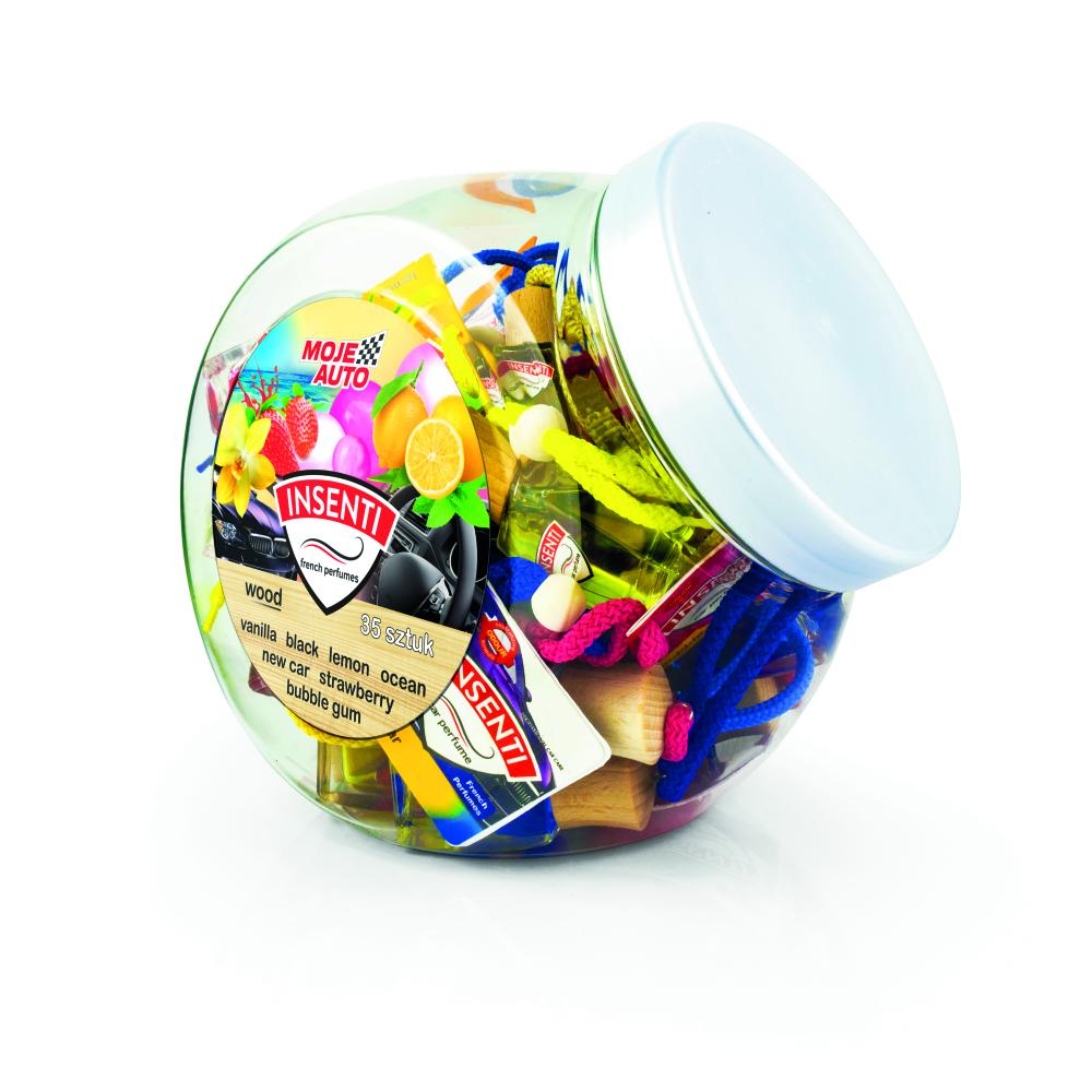 Moje Auto A set of Insenti Woods fragrances in bottles